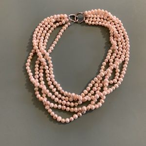 Light pink and cream pearl necklace from Grand Cayman